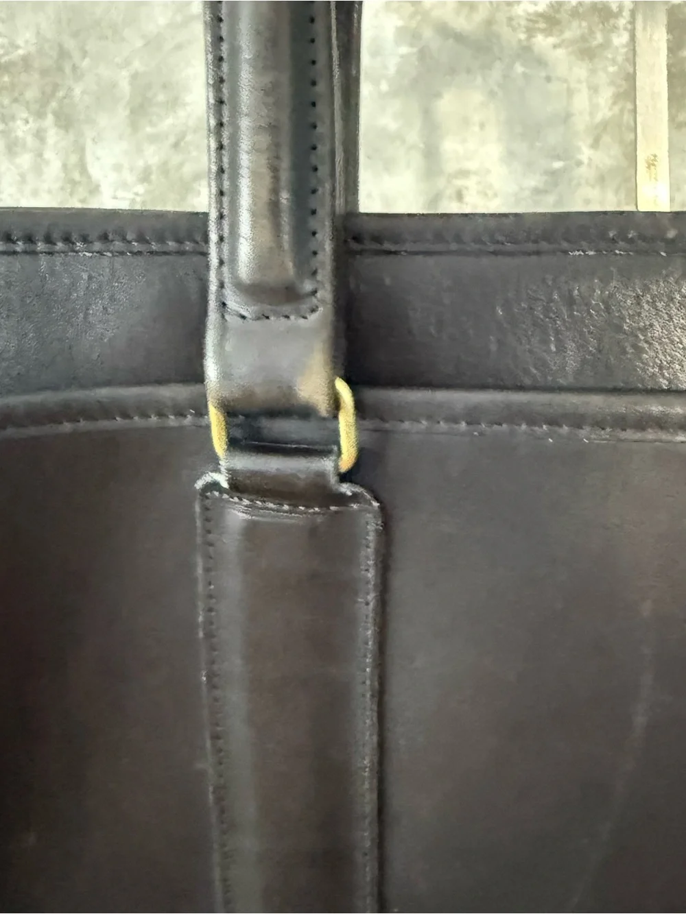 Vintage Coach Black Leather Briefcase with Top Handles and Tag (Love 28)